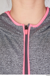 Mia Brown chest dressed grey hoodie sports zipper 0001.jpg